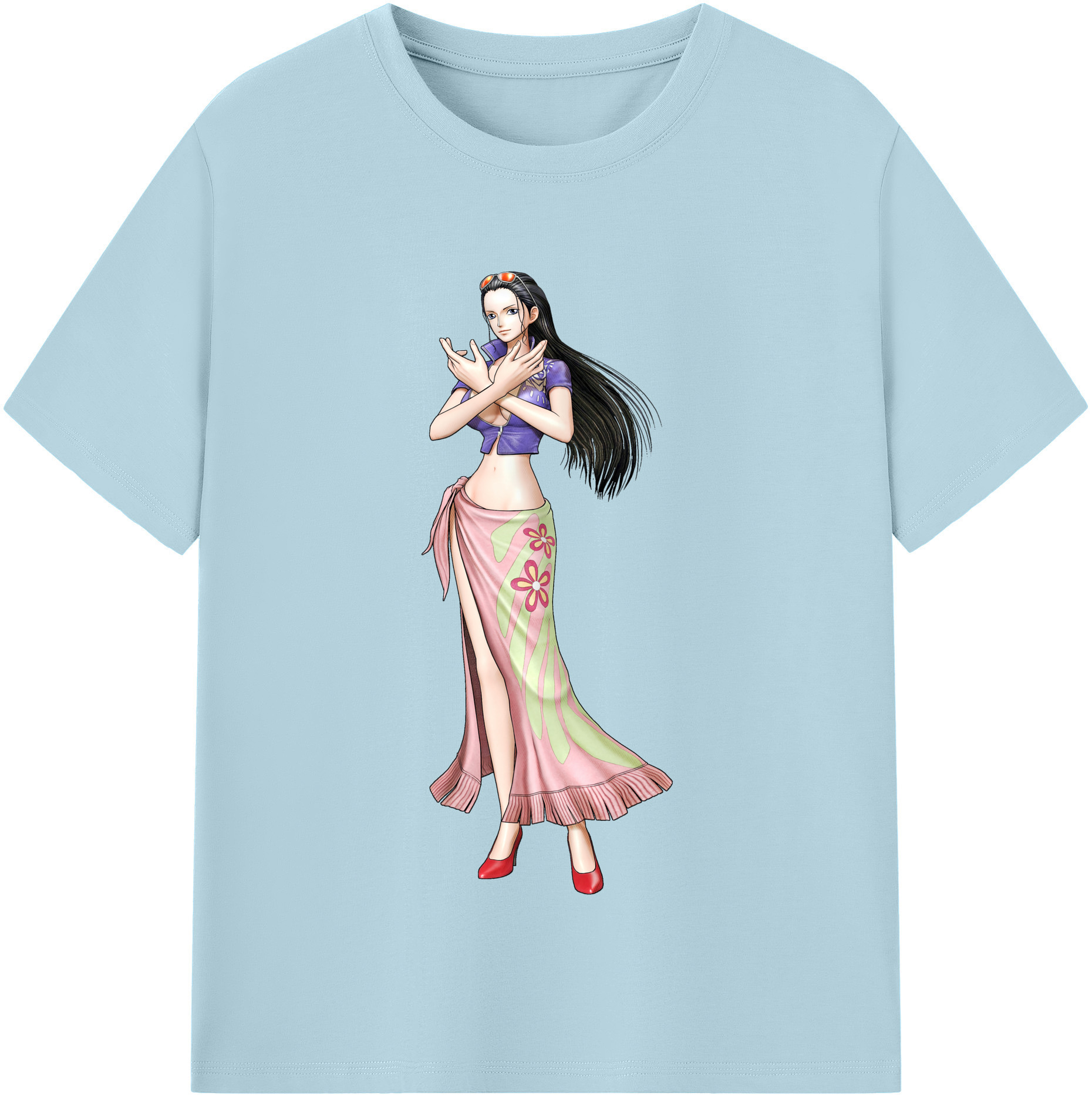 ワンピース ニコ・ロビン ONE PIECE Nico Robin 綿100％半袖Tシャツ（フロントプリント）